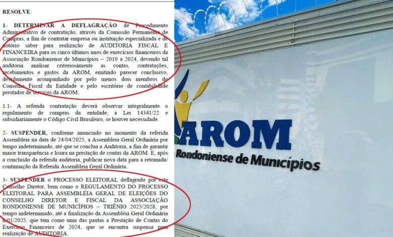 Conselho Diretor da AROM cancela eleições e convoca auditoria externa para emitir parecer dos últimos 5 anos - Geral