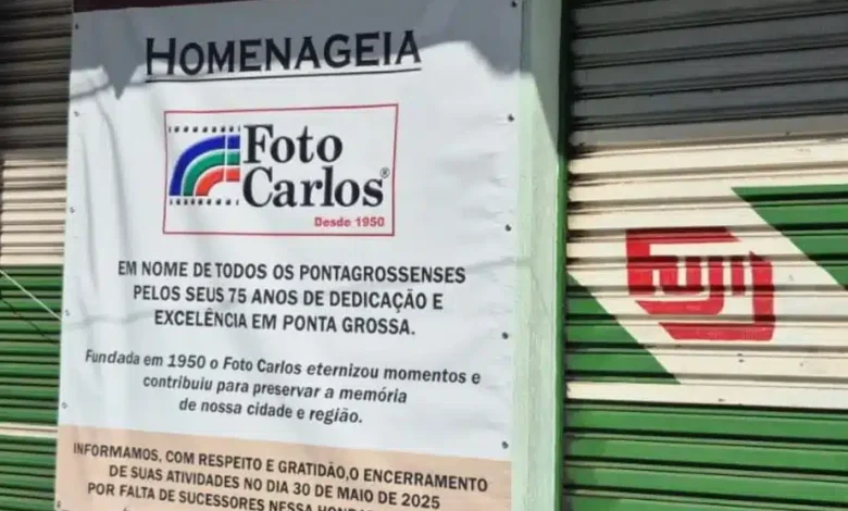 Após 75 anos, Foto Carlos anuncia encerramento de atividades em PG