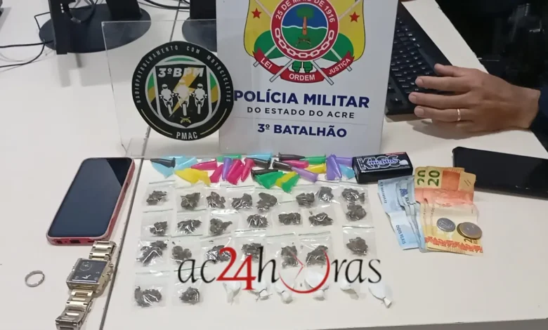 Três são presos e adolescente é apreendida com drogas em via pública em Rio Branco
