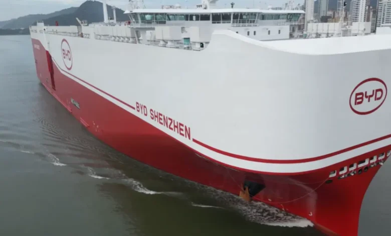 Navio BYD Brasil 7.000 carros
