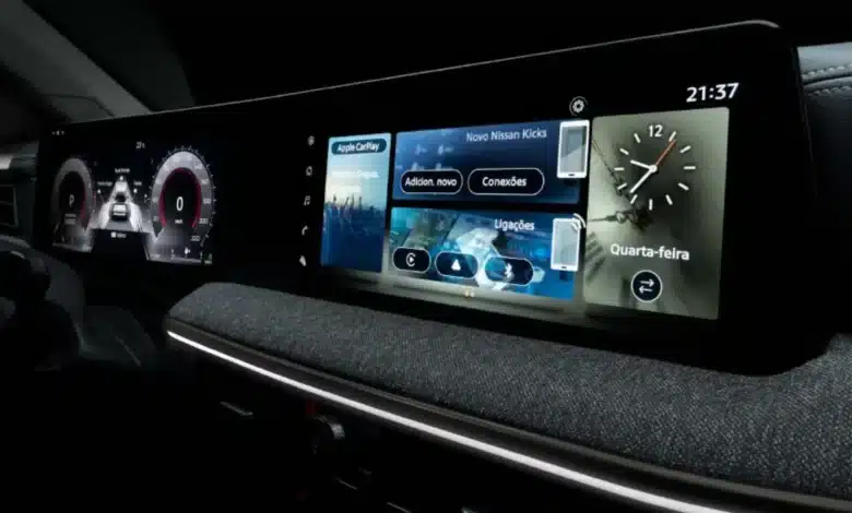 Painel 100% digital do novo Nissan Kicks 2026