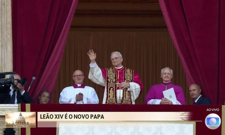 O anúncio de Leão XIV. Foto: Reprodução/TV Globo (Jornal Hoje)