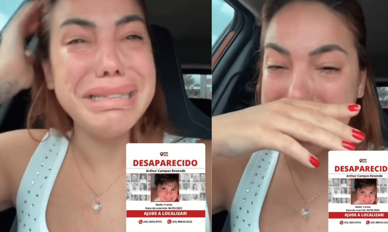 mãe se desespera e faz apelo após pai sumir com criança em Manaus