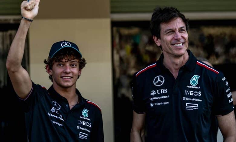 Kimi Antonelli, Toto Wolff, Mercedes, Abu Dhabi, 2024