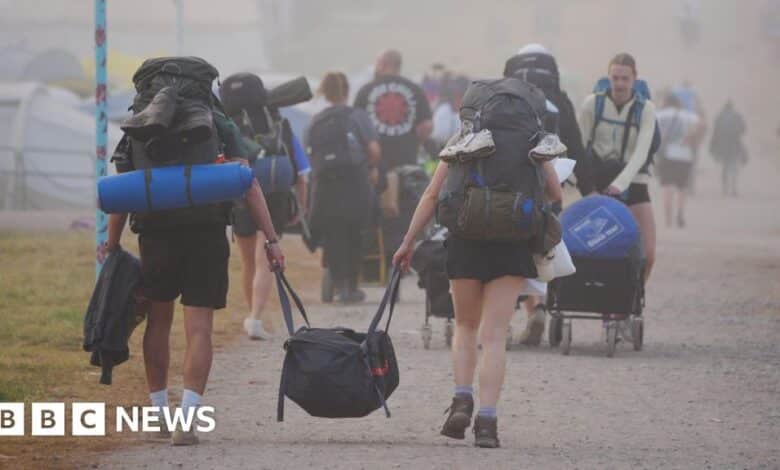 Glastonbury Festival getaway and clean-up gets under way
