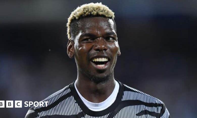 Paul Pogba of Juventus FC laughs during the Serie A match between Empoli FC and Juventus in September 2023