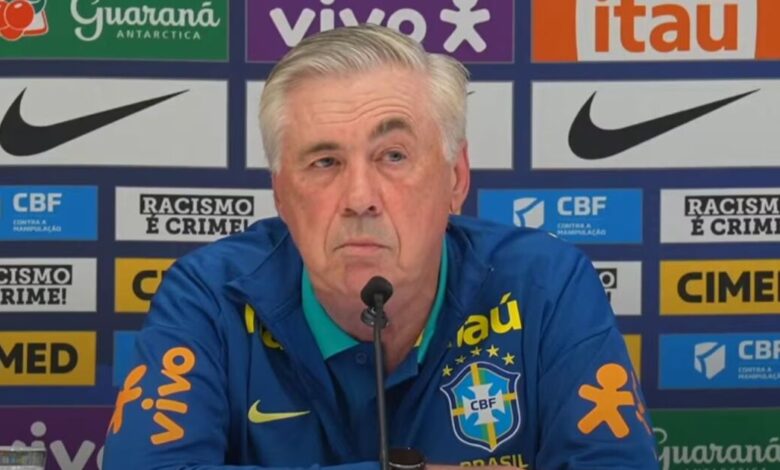 "Quero ver uma equipe que lute", diz Ancelotti às vésperas de estreia pela seleção