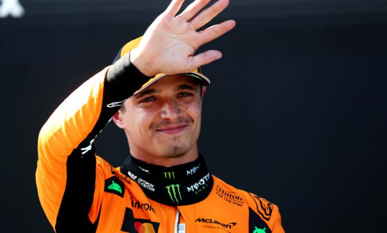 SPIELBERG, AUSTRIA - JUNE 28: Pole position qualifier Lando Norris of Great Britain and McLaren in