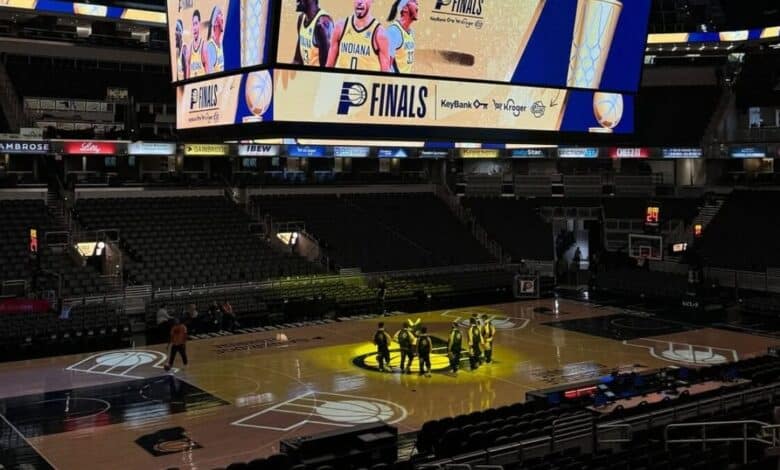 Gainbridge Fieldhouse, em Indianápolis, casa dos Pacers e palco do jogo 3 do NBA Finals contra o OKC (Foto: Reprodução, Redes Sociais, @pacers)