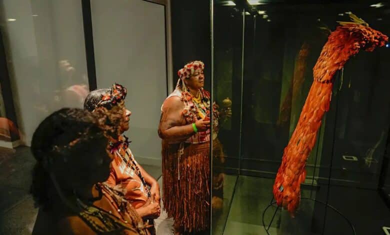 Vigília indígena no Museu Nacional vai cobrar retorno do manto tupinambá ao sul da Bahia