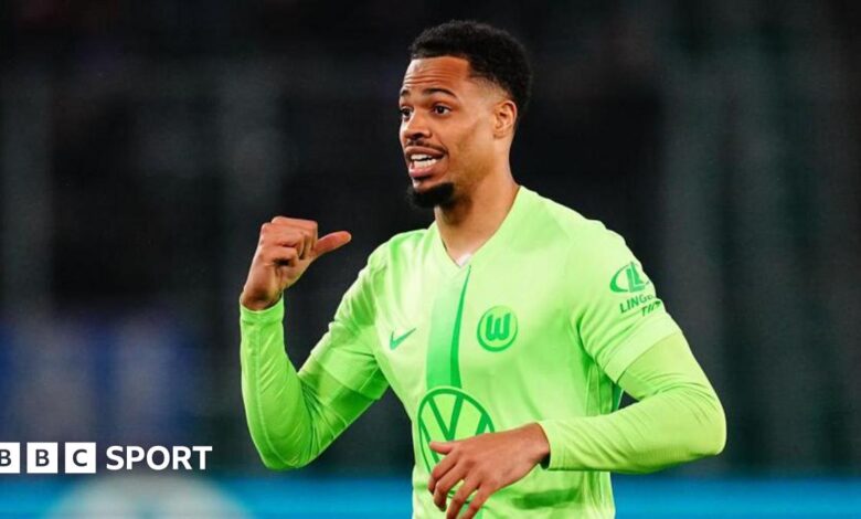 Lukas Nmecha in action for Wolfsburg in the Bundesliga