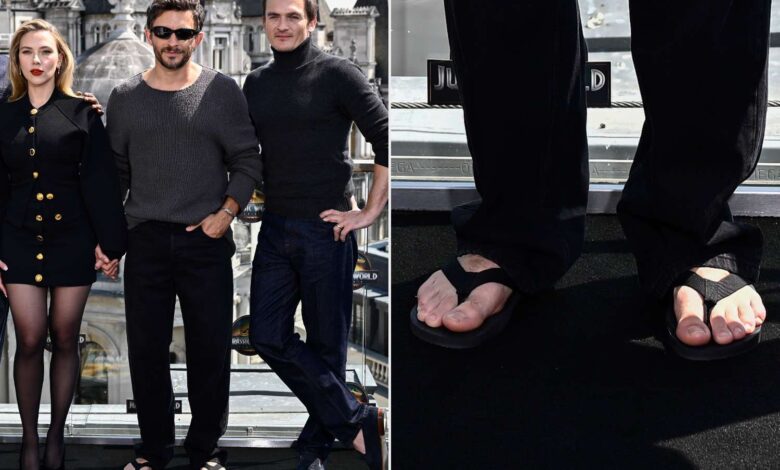 Scarlett Johansson, Jonathan Bailey and Rupert Friend attend the