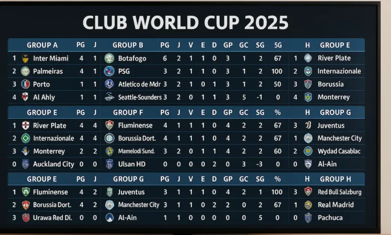 Tabela do mundial de clubes 2025 após vitória de Flamengo e Botafogo