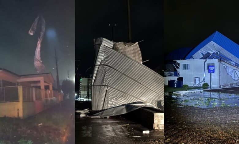 Ventos fortes deixam estruturas destruídas e estragos em SC
