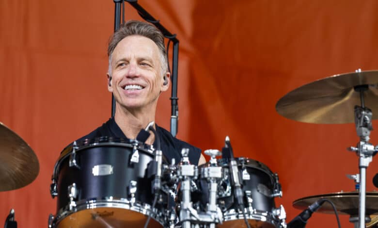 Matt Cameron of Pearl Jam performs live on stage during the New Orleans Jazz & Heritage Festival at Fair Grounds Race Course on May 03, 2025