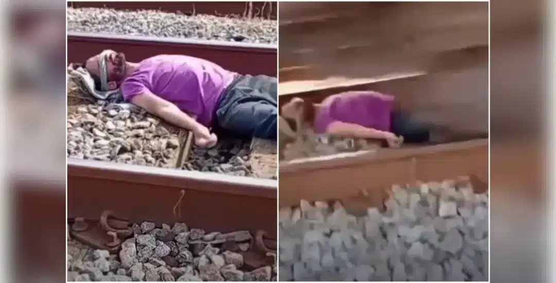 Homem deita em trilho e é atropelado por trem em trend