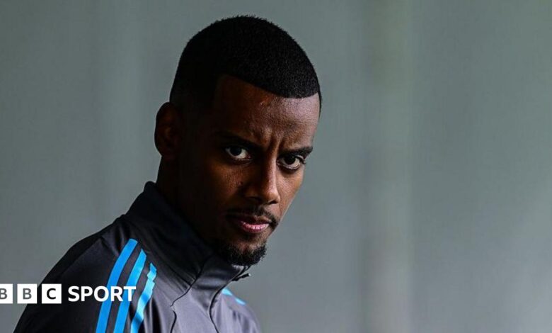 A picture of Alexander Isak during Newcastle pre-season training in July
