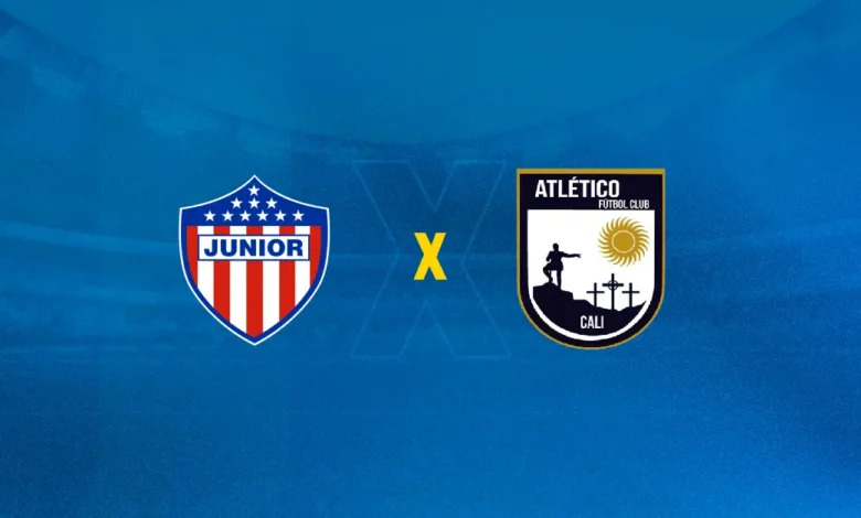 Escudos de Junior Barranquilla x Atlético Cali se enfrentam na Copa Colômbia.