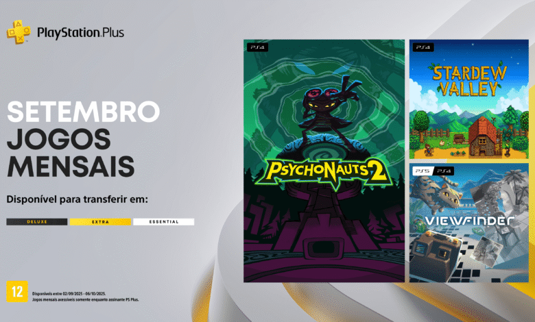 Jogos mensais de setembro para assinantes PlayStation Plus: Psychonauts 2, Stardew Valley, Viewfinder