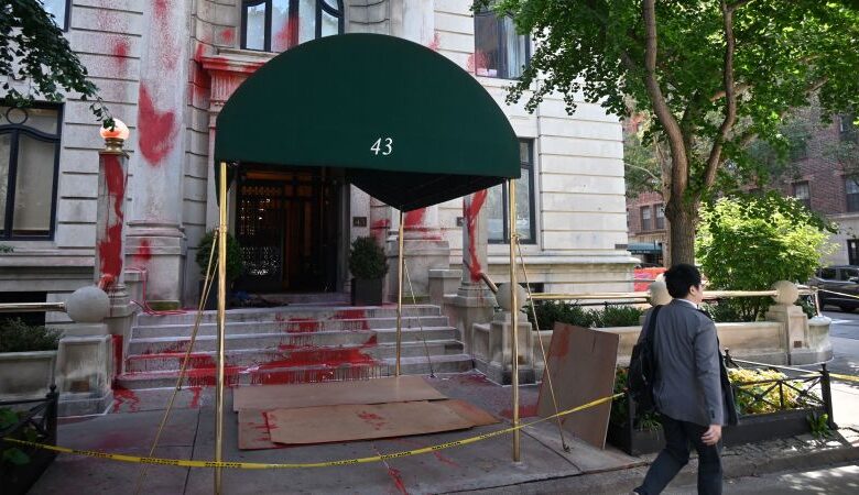 Top New York Times editor’s apartment building vandalized with paint and graffiti