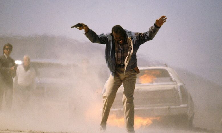 Danny Glover Being Blown Up in Lethal Weapon