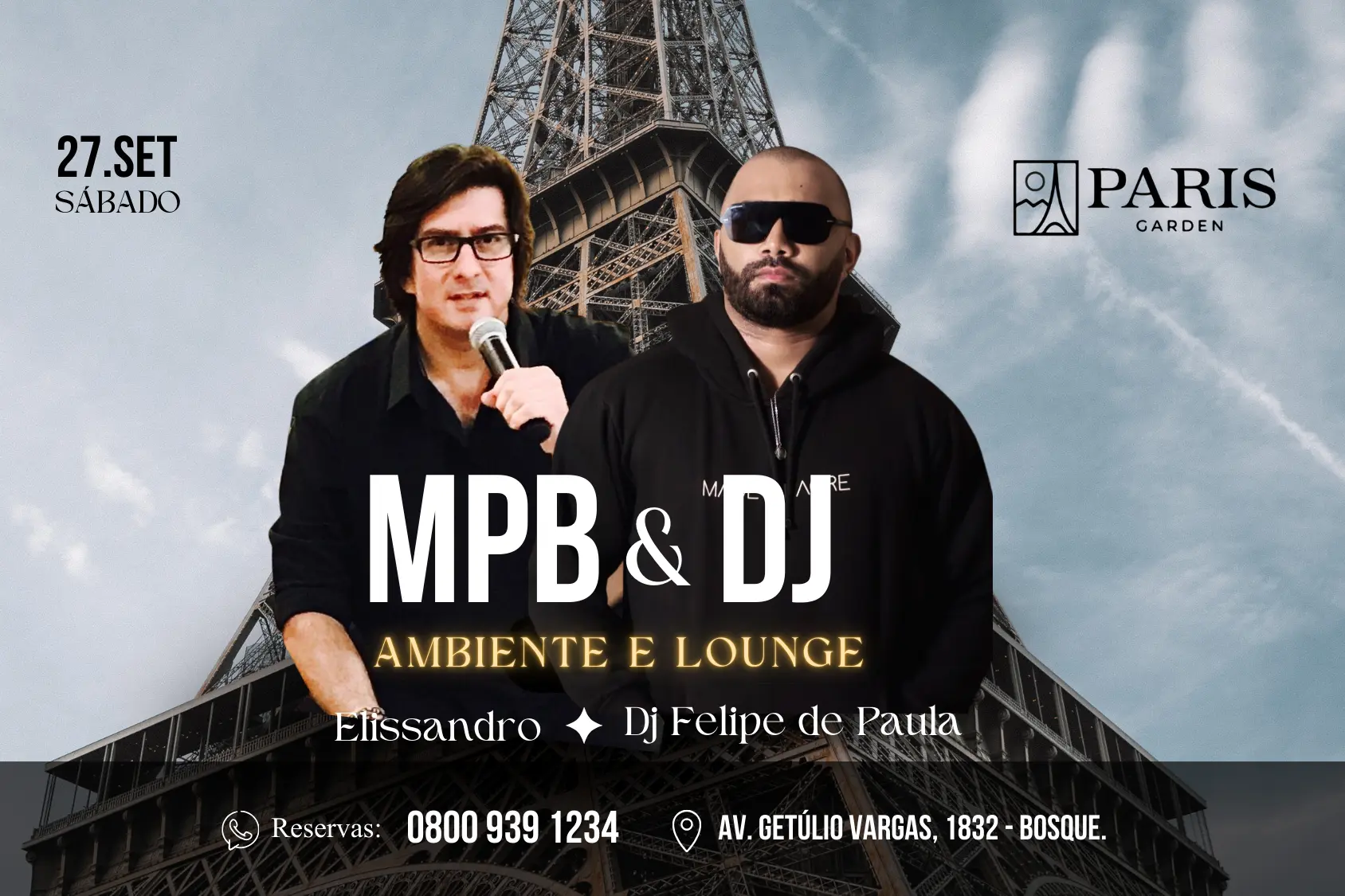 Paris Garden oferece noite de MPB e DJ neste sábado