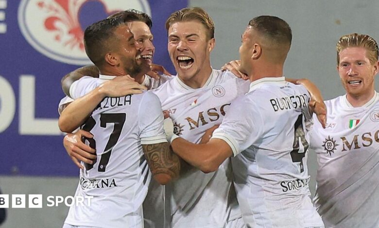 Fiorentina 1-3 Napoli: Rasmus Hojlund scores on Napoli debut after Man Utd move