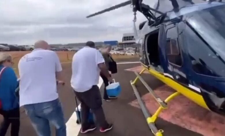 PRF transporta de helicóptero coração que vai salvar a vida de jovem em Curitiba