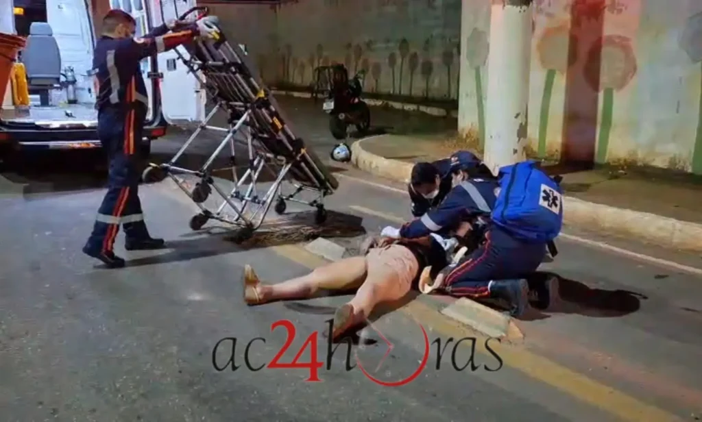 Acidente de moto deixa casal ferido no bairro Floresta Sul | ac24horas