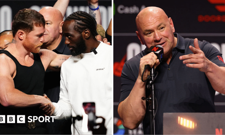 Canelo Alvarez faces off with Terence Crawford