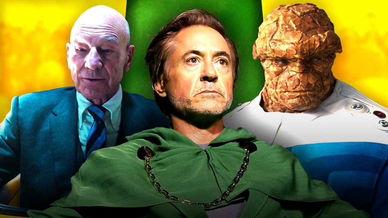 Patrick Stewart as Professor X, Robert Downey Jr., The Thing.