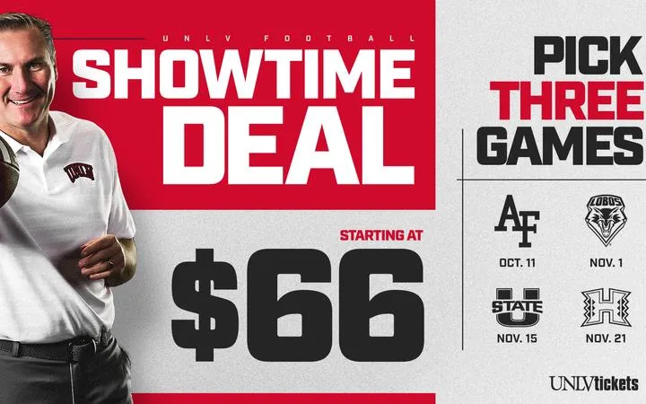 Unlv lança oferta “Showtime Deal” para ingressos de futebol