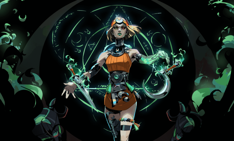 Melinoe wields the sister blades in key art for Hades 2 and all weapons