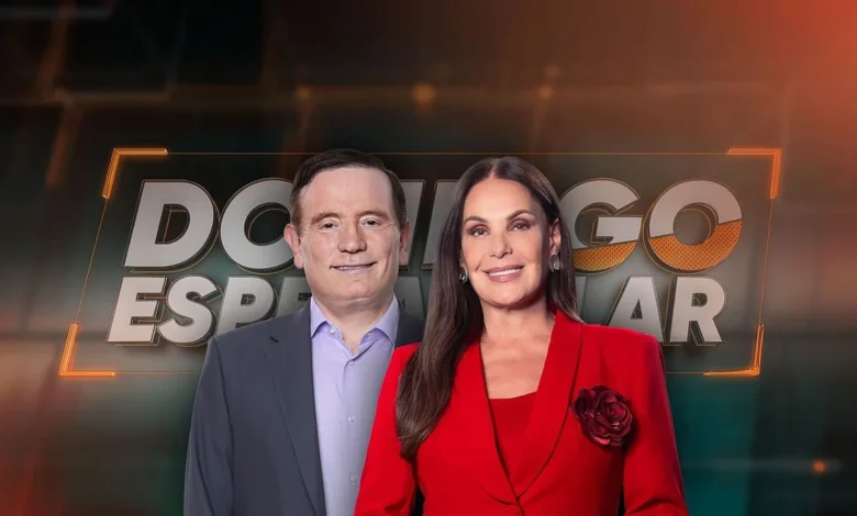 Roberto Cabrini e Carolina Ferraz. Foto: Divulgação/Record