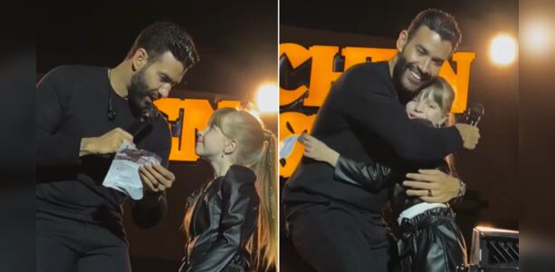 Gusttavo Lima presenteia fã mirim com cavalo durante Münchenfest