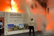 Incêndio atinge 'Zona Azul' da COP30; veja vídeos