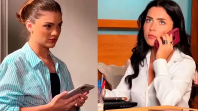 Debora Ozório e Jade Picon gravam microdrama. Foto: TV Globo